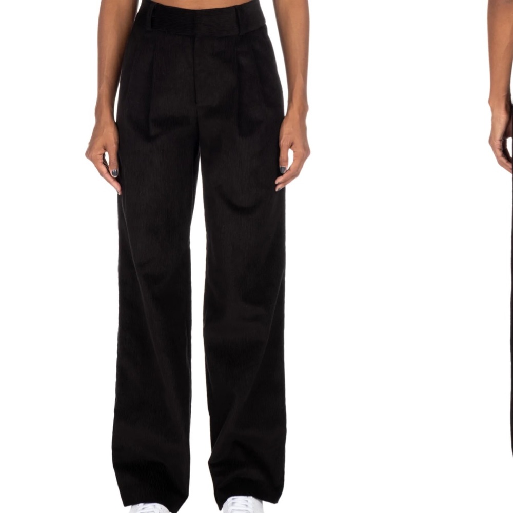 Classic High-Waist Wide-Leg Trousers - Black